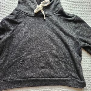 gray cropped hoodie